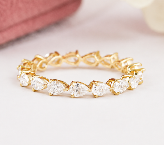 LabGrown Diamond Pear Shape Eternity Band Ring