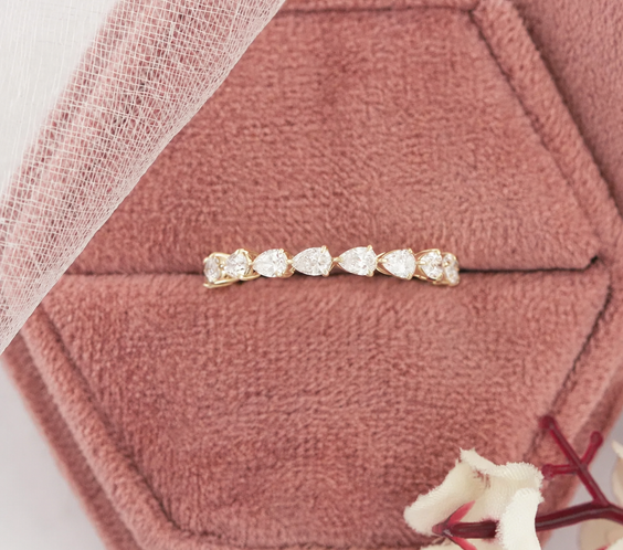 LabGrown Diamond Pear Shape Eternity Band Ring