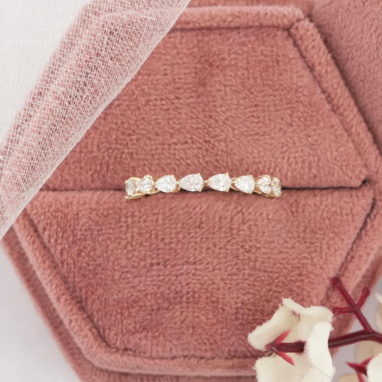 LabGrown Diamond Pear Shape Eternity Band Ring