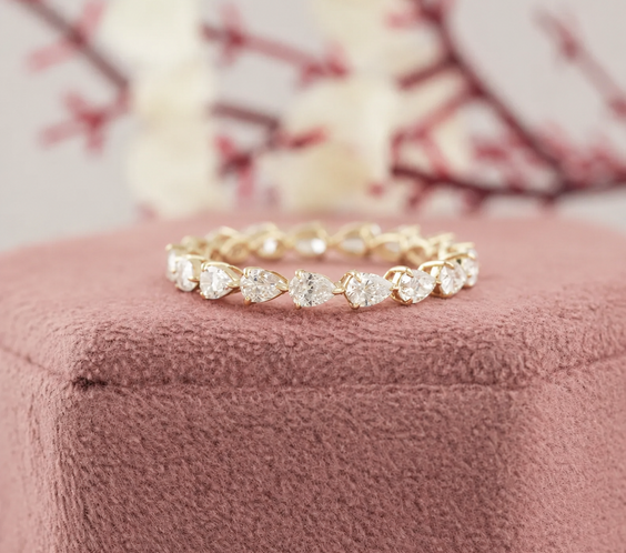 LabGrown Diamond Pear Shape Eternity Band Ring