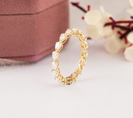 LabGrown Diamond Pear Shape Eternity Band Ring