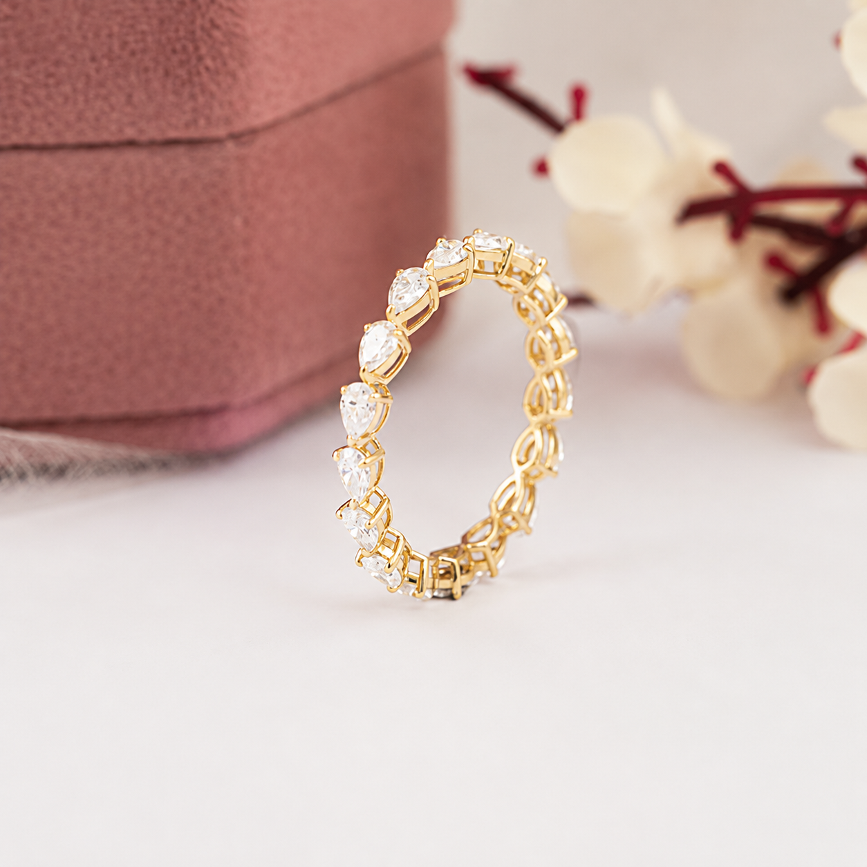 LabGrown Diamond Pear Shape Eternity Band Ring