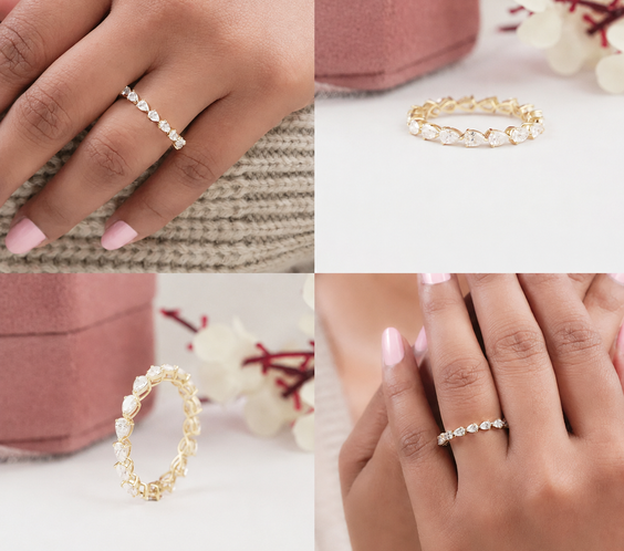 LabGrown Diamond Pear Shape Eternity Band Ring
