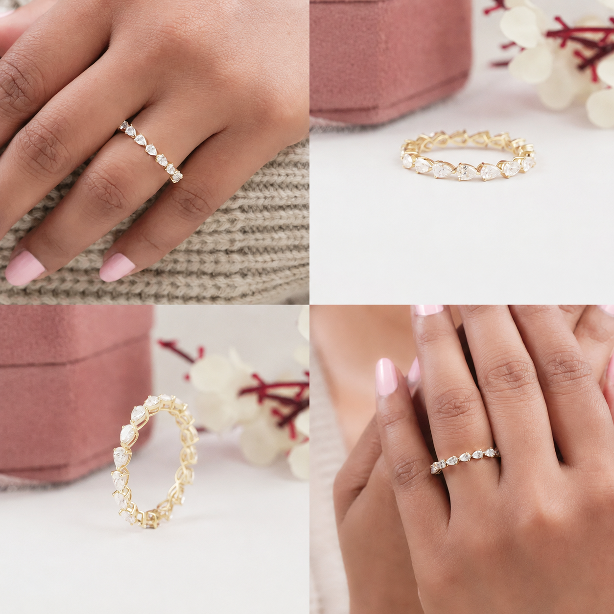 LabGrown Diamond Pear Shape Eternity Band Ring